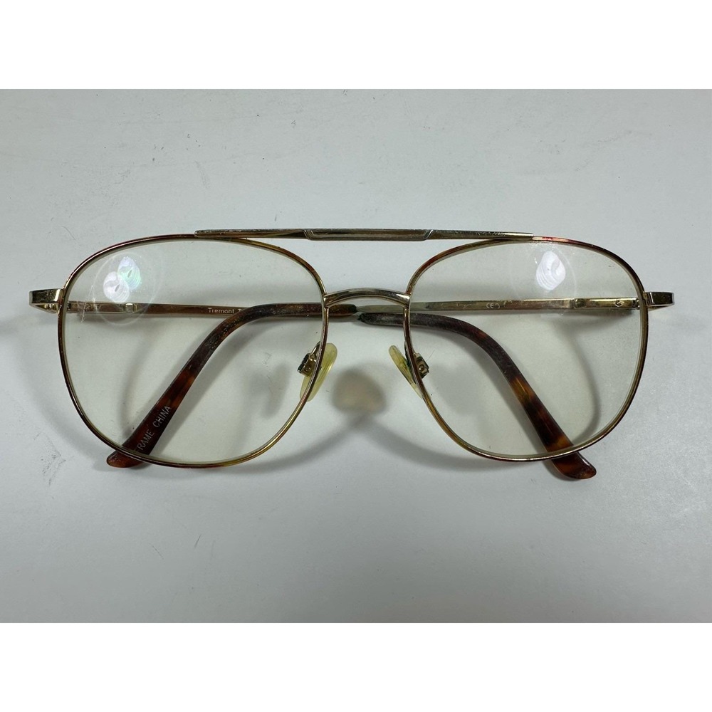 Tremont Tor Vtg 80 Aviator Dbl Bridge Eyeglasses Frames 58-16-145 Tortoise Shell